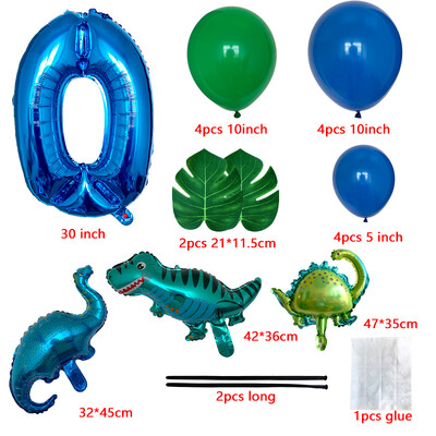 21db 1 2 3 éves dinoszaurusz születésnapi parti dinó léggömbök pálmalevél szett első születésnapi fiú buli gyerekeknek babazuhany Jungle Safari Deco