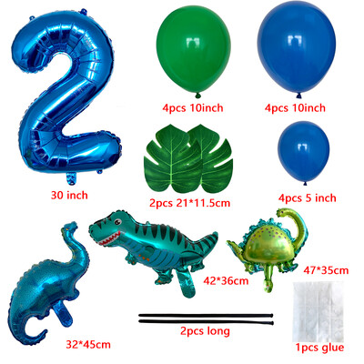 21db 1 2 3 éves dinoszaurusz születésnapi parti dinó léggömbök pálmalevél szett első születésnapi fiú buli gyerekeknek babazuhany Jungle Safari Deco