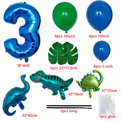 21db 1 2 3 éves dinoszaurusz születésnapi parti dinó léggömbök pálmalevél szett első születésnapi fiú buli gyerekeknek babazuhany Jungle Safari Deco