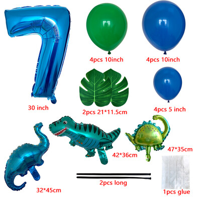 21db 1 2 3 éves dinoszaurusz születésnapi parti dinó léggömbök pálmalevél szett első születésnapi fiú buli gyerekeknek babazuhany Jungle Safari Deco