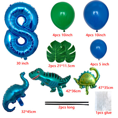 21db 1 2 3 éves dinoszaurusz születésnapi parti dinó léggömbök pálmalevél szett első születésnapi fiú buli gyerekeknek babazuhany Jungle Safari Deco