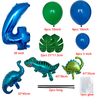 21db 1 2 3 éves dinoszaurusz születésnapi parti dinó léggömbök pálmalevél szett első születésnapi fiú buli gyerekeknek babazuhany Jungle Safari Deco