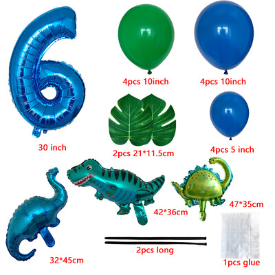 21db 1 2 3 éves dinoszaurusz születésnapi parti dinó léggömbök pálmalevél szett első születésnapi fiú buli gyerekeknek babazuhany Jungle Safari Deco