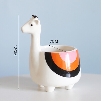 Kerámia Állat cserepes Kreatív Aranyos Állat Zamatos Növény Kis Virágtartó Aranyos Asztali Art Díszek Zsiráf Panda Virágváza