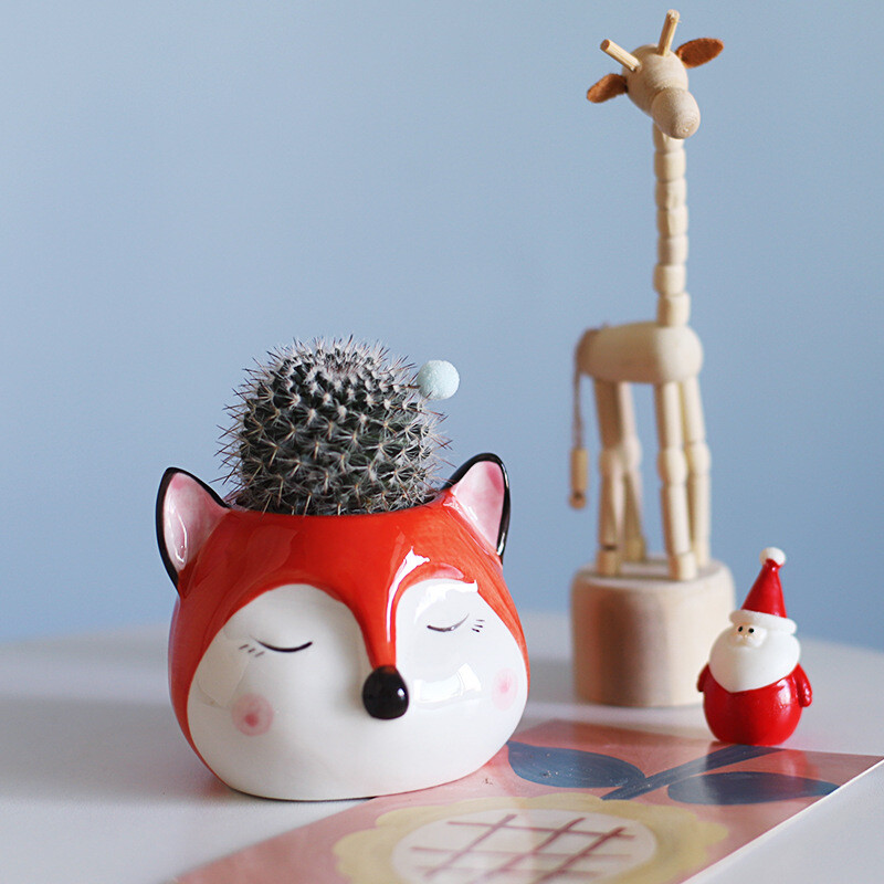 Kerámia Állat cserepes Kreatív Aranyos Állat Zamatos Növény Kis Virágtartó Aranyos Asztali Art Díszek Zsiráf Panda Virágváza