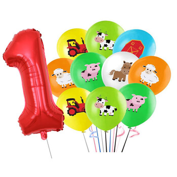 Πύργος μπαλονιών Farm Animal with Digital Balloon Carton Μπαλόνια αγελάδας/γουρούνι/πρόβατα Παιδικά ζώα φάρμας Διακόσμηση πάρτι για τα γενέθλια