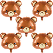 2/3/5 db Barna medve lufi Rajzfilm Medvefej Állatfólia lufi gyerekeknek Dzsungelerdő Születésnapi Party dekoráció Babazuhany