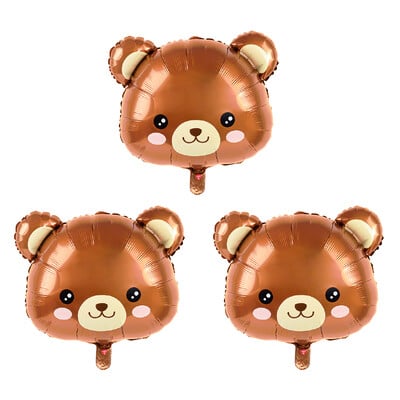 2/3/5 db Barna medve lufi Rajzfilm Medvefej Állatfólia lufi gyerekeknek Dzsungelerdő Születésnapi Party dekoráció Babazuhany