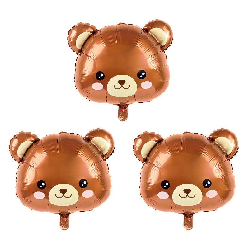 2/3/5 db Barna medve lufi Rajzfilm Medvefej Állatfólia lufi gyerekeknek Dzsungelerdő Születésnapi Party dekoráció Babazuhany