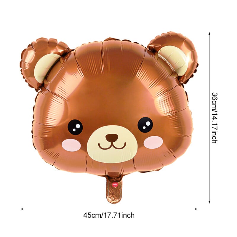 2/3/5 db Barna medve lufi Rajzfilm Medvefej Állatfólia lufi gyerekeknek Dzsungelerdő Születésnapi Party dekoráció Babazuhany