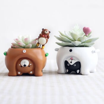 Ανάποδα Cartoon Animal Planter, Μίνι Διακοσμητική γλάστρα για παχύφυτα Φυτά κάκτων, Διακόσμηση επιτραπέζιου κήπου σπιτιού