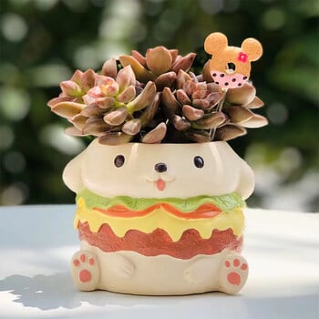 Σειρά Burger and Fries Animals Planters Διακοσμητικές γλάστρες για παχύφυτα Φυτά Δοχείο Μολυβοθήκη Διακόσμηση κήπου σπιτιού