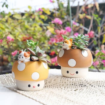 Γλάστρα για φυτά Creative Mushroom Succulents, Γλαστράκια με χαριτωμένα ζώα, Διακοσμητικά δοχεία ζαρντινιέρας Διακόσμηση γραφείου σπιτιού