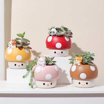 Γλάστρα για φυτά Creative Mushroom Succulents, Γλαστράκια με χαριτωμένα ζώα, Διακοσμητικά δοχεία ζαρντινιέρας Διακόσμηση γραφείου σπιτιού