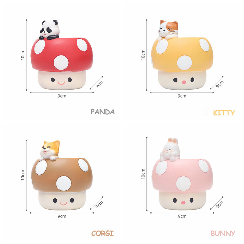 Ghiveci cu plante suculente cu ciuperci creative, ghivece de flori cu animale drăguțe, containere decorative pentru jardiniere pentru birou, pentru birou, pentru acasă