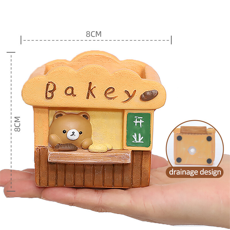 Kūrybiškas gėlių vazonas sukulentams, kaktusas, dekoratyviniai sodo vazonai mini augalams, kepyklėlė sušių tematikos sodinukų namų dekoravimui