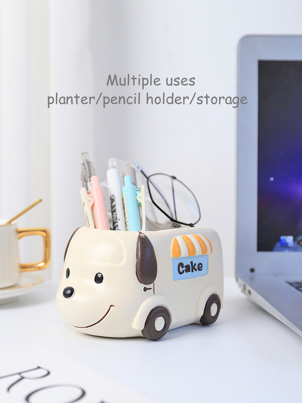 Seria Food Truck - Jardinier din rășină pentru plante suculente, cactus, aer, figurine cu animale drăguțe pentru ghivece de flori pentru cadou pentru decorarea mesei de acasă