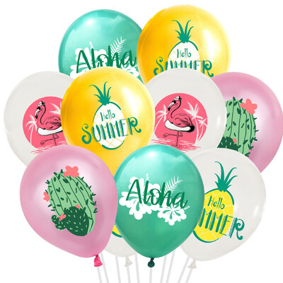 12 vnt Havajų vakarėlio balionų dekoracijos Aloha Tropical Luau Flamingo Balionas Baby Shower Gimtadienio vakarėlio vestuvių dekoras Air Globo