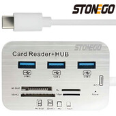 STONEGO High Speed USB 3.0 Splitter One to Three Computer Extension Multi Interface HUB Converter 3.0 Hub Card Reader