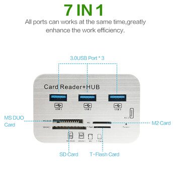 STONEGO High Speed USB 3.0 Splitter One to Three Computer Extension Multi Interface HUB Converter 3.0 Hub Card Reader