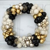 Juodo aukso gimtadienio balionai arkos rinkiniai Sidabriniai smėlio spalvos auksiniai konfeti balionai Gimtadienio vestuvių dekoravimas Krikšto baigimo dekoras