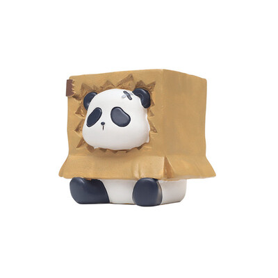 Kreslený panda tvarovaný malý kvetináč, záhradný dekoratívny kvetináč na sukulenty, živicový kontajner, dekorácie na stôl