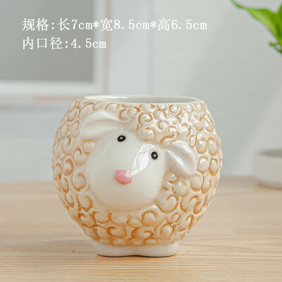 Nordijska keramička saksija sa životinjama Crtani zebra ovca Glava krave Mini saksija Sukulenti Biljke Bonsai saksije Dekoracija doma