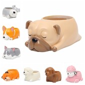 Γελοιογραφία Animal Succulent Plant Pot Cute Corgi Labrador Dog Resin Flowerpot Garden Planting Pot Garden Planter Διακοσμητικά επιφάνειας εργασίας