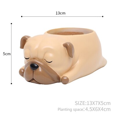 Γελοιογραφία Animal Succulent Plant Pot Cute Corgi Labrador Dog Resin Flowerpot Garden Planting Pot Garden Planter Διακοσμητικά επιφάνειας εργασίας