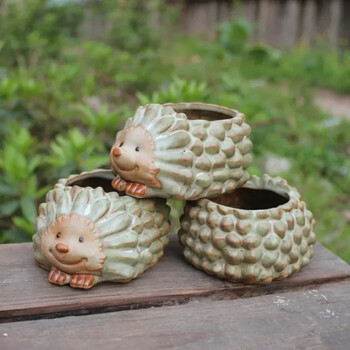 1 τμχ Κεραμικό γλάσο κλίβανου Hedgehog Succulent Planter Garden Jucculent Plant Pot Cute Bonsai Flower Pot Διακόσμηση σπιτιού