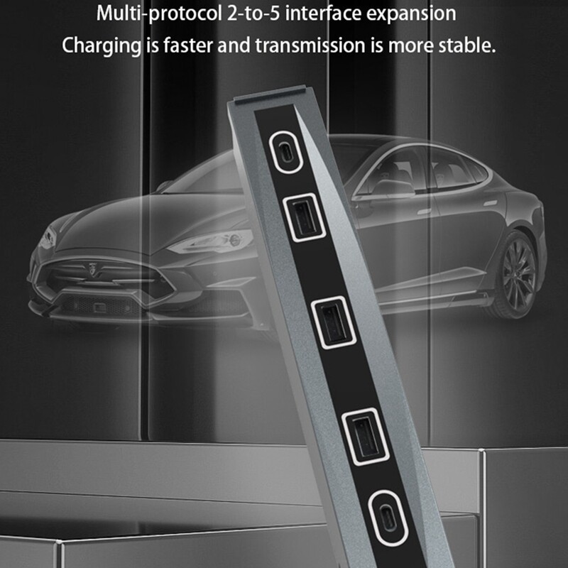 Încărcător rapid de 27 W pentru 2021-2022 Tesla Model 3 Model Y Docking Station USB Shunt Hub Model 3 Model Y Kits