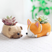 Roztomilý kvetináč pre šteniatka corgi na sukulentné rastliny, kvetináč na parapete pre mini bonsaje, dekorácia na stôl, kancelársky darček pre milovníkov psov.