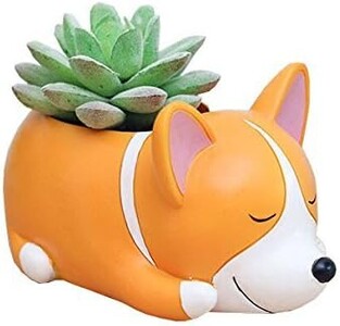 Roztomilý kvetináč pre šteniatka corgi na sukulentné rastliny, kvetináč na parapete pre mini bonsaje, dekorácia na stôl, kancelársky darček pre milovníkov psov.