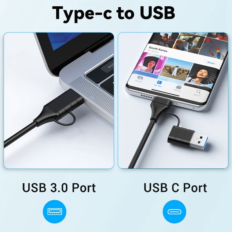 5-v-1 USB C Hub Splitter USB-C na RJ45 Lan Ethernet USB 2.0/3.0 adaptér Čítačka SD/TF kariet pre PC notebook