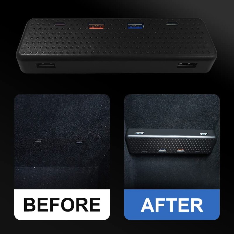 Skirta Tesla Model 3 Y 2021 2022 HUB greito įkrovimo išplėtimo USB skirstytuvo HUB prijungimo stoties centrinė porankio dėžutė 27W priedai