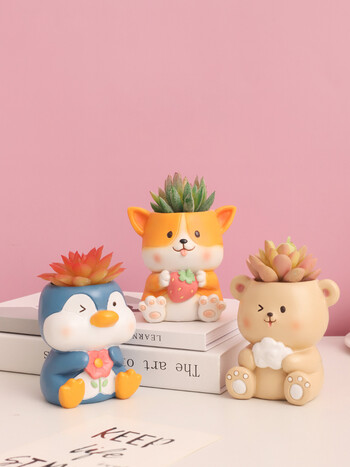 Cute Animal Planters Διακοσμητικές γλάστρες για παχύφυτα Φυτά Πολυλειτουργικό δοχείο Μολυβοθήκη Διακόσμηση κήπου σπιτιού