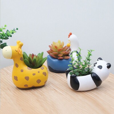 Aranyos állatültetvények pozsgás növényekhez kaktusz mini bonsai gyanta virágcserép tündérkert dekoratív figurák otthoni asztali dekoráció