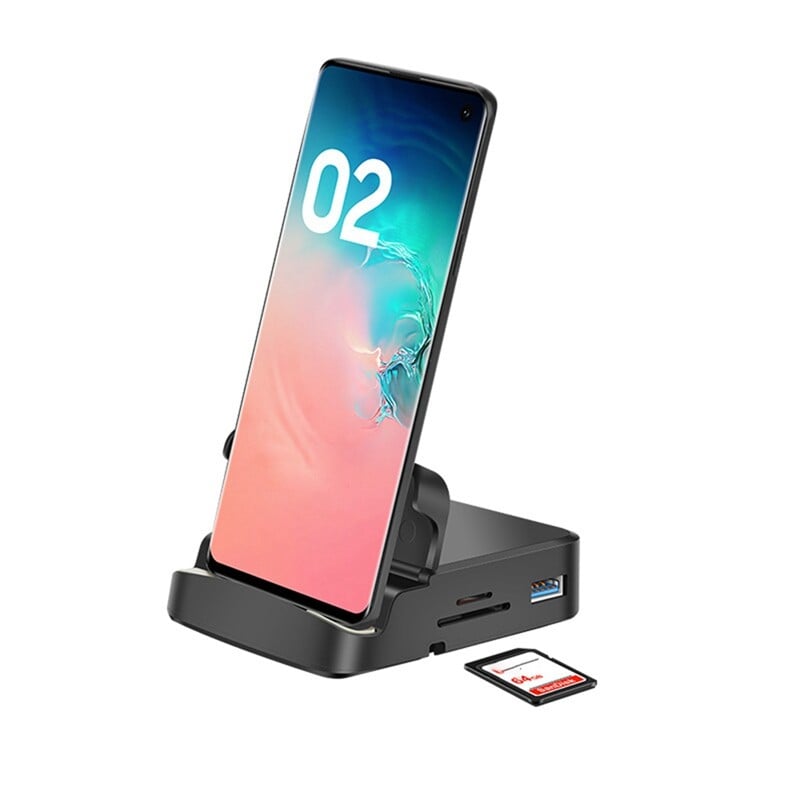 Stație de andocare tip C la stație de andocare HDtv Suport pentru telefon mobil potrivit pentru extinderea USB pentru telefonul mobil și laptop