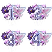 9 db pillangós fólia lufi szett szám golyó születésnapi esküvői babaváró parti dekoráció
