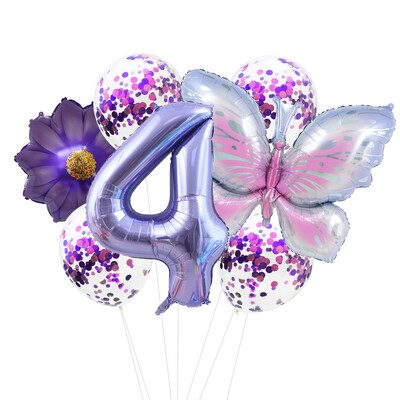 9 db pillangós fólia lufi szett szám golyó születésnapi esküvői babaváró parti dekoráció