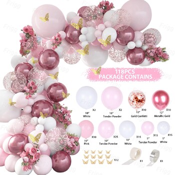 Macaron Butterfly Balloon Garland Arch Kit Διακόσμηση πάρτι γενεθλίων Παιδικό ντους μωρού Κορίτσι λάτεξ Αλυσίδα γαμήλιου πάρτι