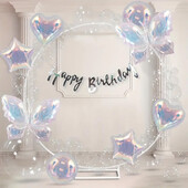 40 dalių permatomas banguotas rutulys spalvingas drugelio meilės kamuoliuko arkos rinkinys spalvingos temos gimtadienio vestuvių balionas