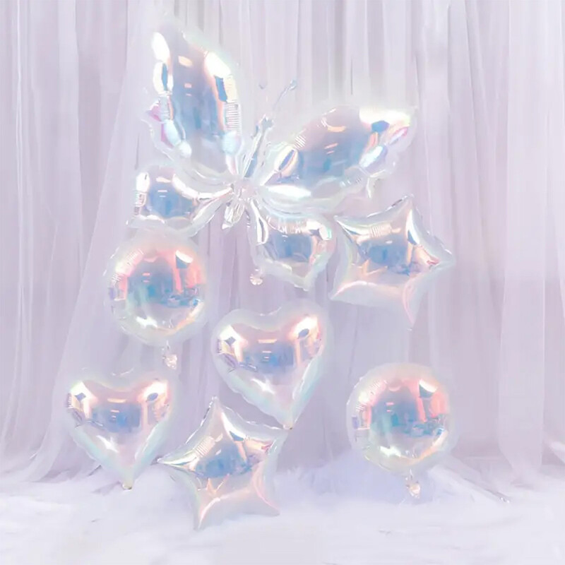 40 dalių permatomas banguotas rutulys spalvingas drugelio meilės kamuoliuko arkos rinkinys spalvingos temos gimtadienio vestuvių balionas