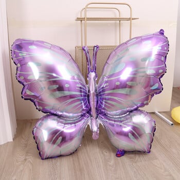 Butterfly Balloons, 4 Purple Butterfly Film Balloons Aluminium, Butterfly Party Wedding Birthday Baby Shower Party Decoration