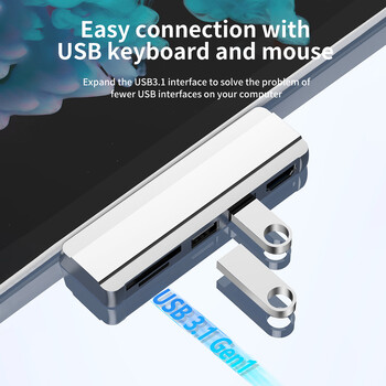 Σταθμός σύνδεσης με 4K HDMI συμβατή 2 υποδοχή USB 3.0 TF για Surface Pro 6 5 4