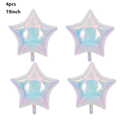 4 bucăți balon iridescent în formă de inimă pentagramă fluture balon transparent cu laser pentru ziua de naștere pentru nuntă