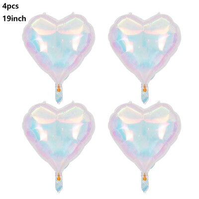 4 bucăți balon iridescent în formă de inimă pentagramă fluture balon transparent cu laser pentru ziua de naștere pentru nuntă