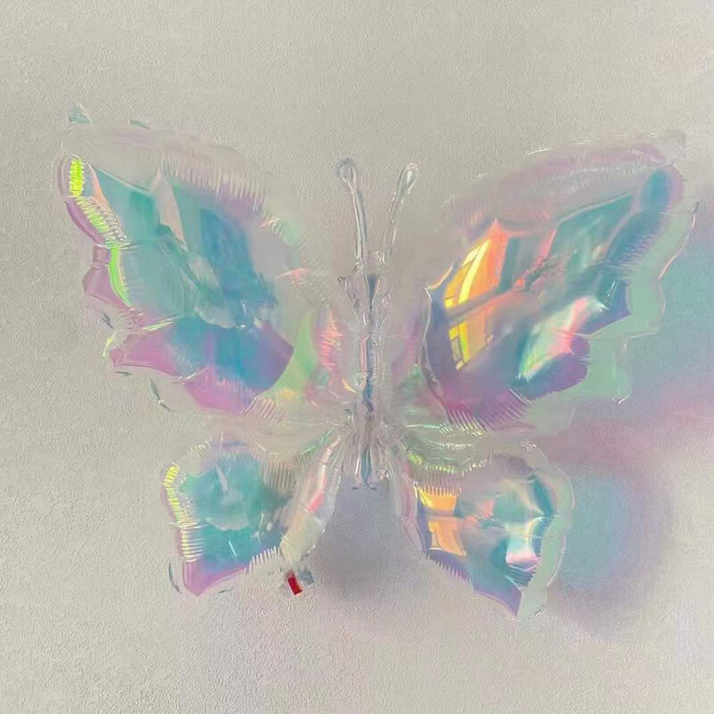 4 bucăți balon iridescent în formă de inimă pentagramă fluture balon transparent cu laser pentru ziua de naștere pentru nuntă