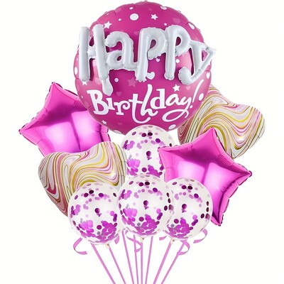 12db Születésnapi parti léggömbök 22 hüvelykes kerek fóliás léggömb Csillagok dekoráció partikellékekhez