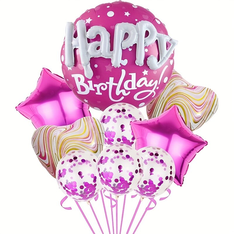 12db Születésnapi parti léggömbök 22 hüvelykes kerek fóliás léggömb Csillagok dekoráció partikellékekhez